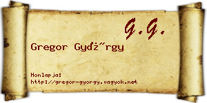 Gregor György névjegykártya