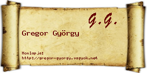 Gregor György névjegykártya