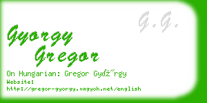 gyorgy gregor business card